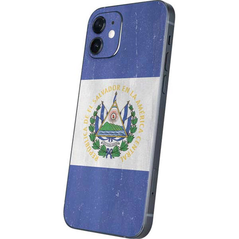 El Salvador Flag Distressed iPhone 12 Skin